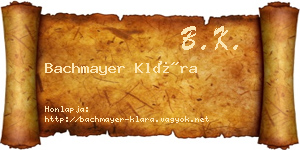 Bachmayer Klára névjegykártya
